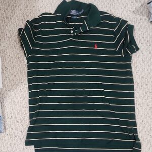 Polo by Ralph Lauren Green Shirt with Cream Stripes